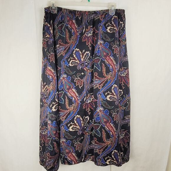 Vintage Koos Of Course black silk maxi skirt 1X paisley Boho Retro Whimsigoth - Picture 2 of 8